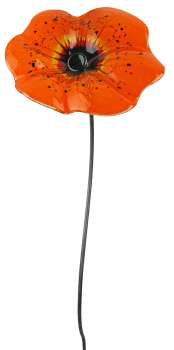 Zauberhafter Gartenstecker Glasblume orange ca. 100 cm - Gartendekoration